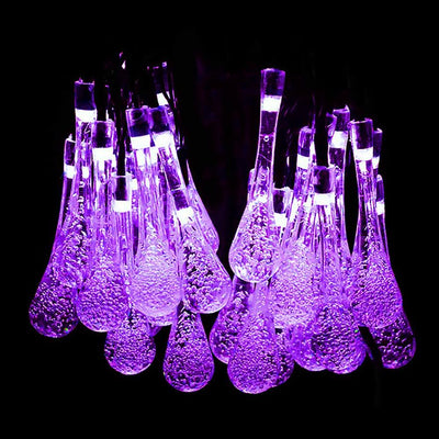 Guirlande solaire violette 20 gouttes à bulle IP65