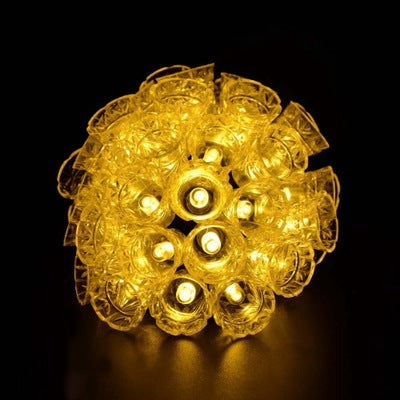 Cloche de Noël solaire multicolore détail des LED