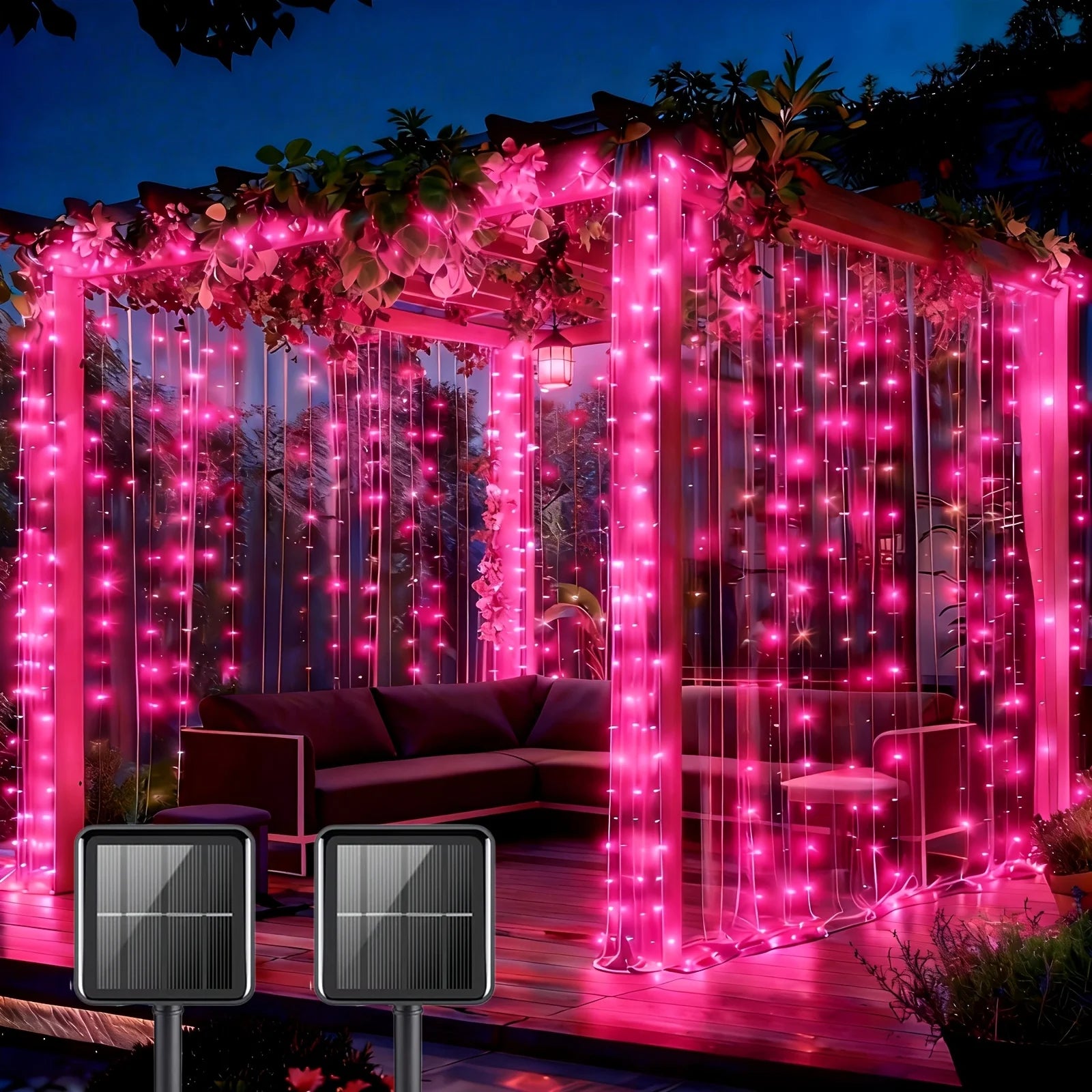 Guirlande Solaire Féerique 200 à 600 LED Lot de 2