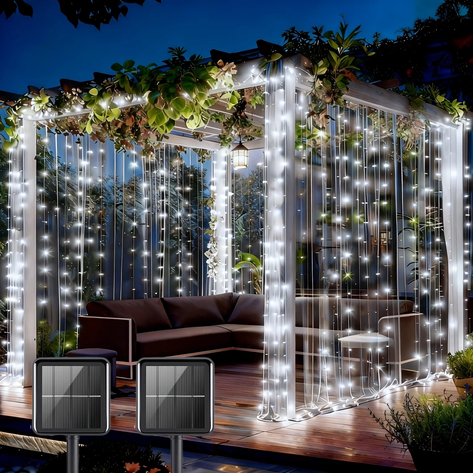 Guirlande Solaire Féerique 200 à 600 LED Lot de 2