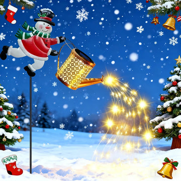 Lanterne Solaire Père Noël Arrosoir LED à Suspendre