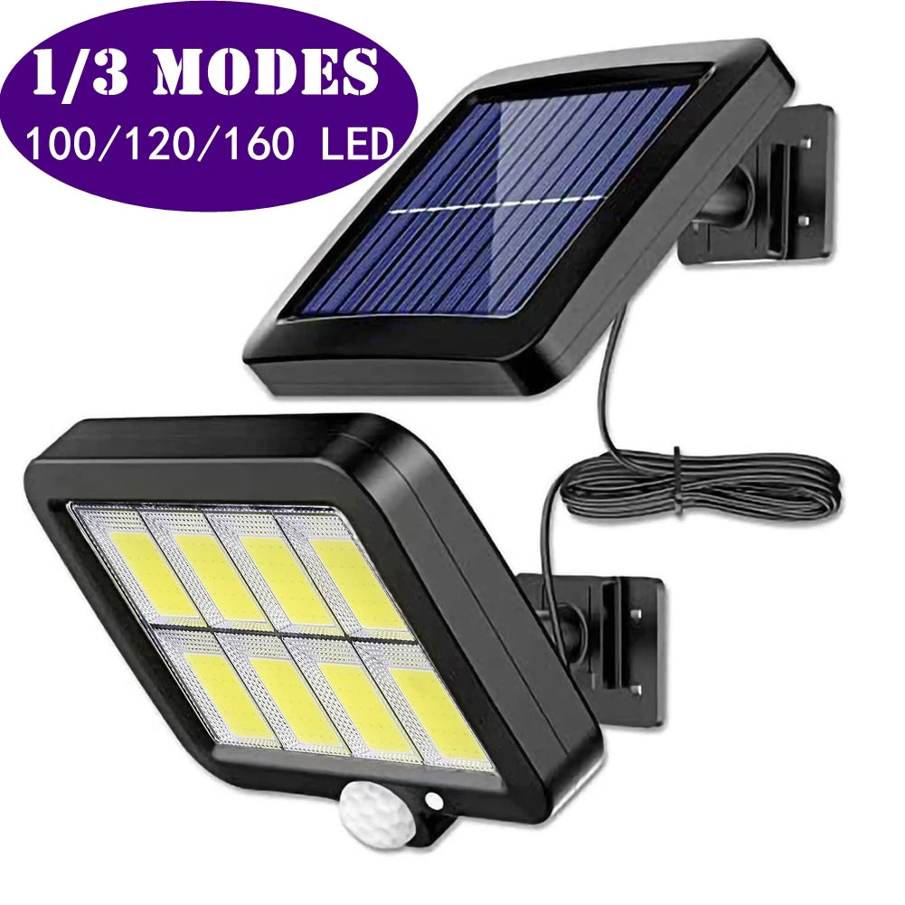 Applique Murale Solaire 160 LED Extérieure Étanche Sécurité Jardin