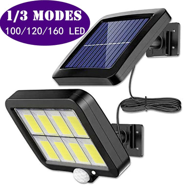 Applique Murale Solaire 160 LED Extérieure Étanche Sécurité Jardin
