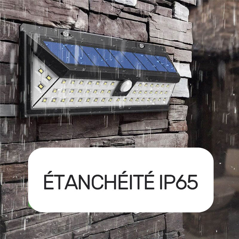 Applique murale solaire étanche avec détecteur de mouvement