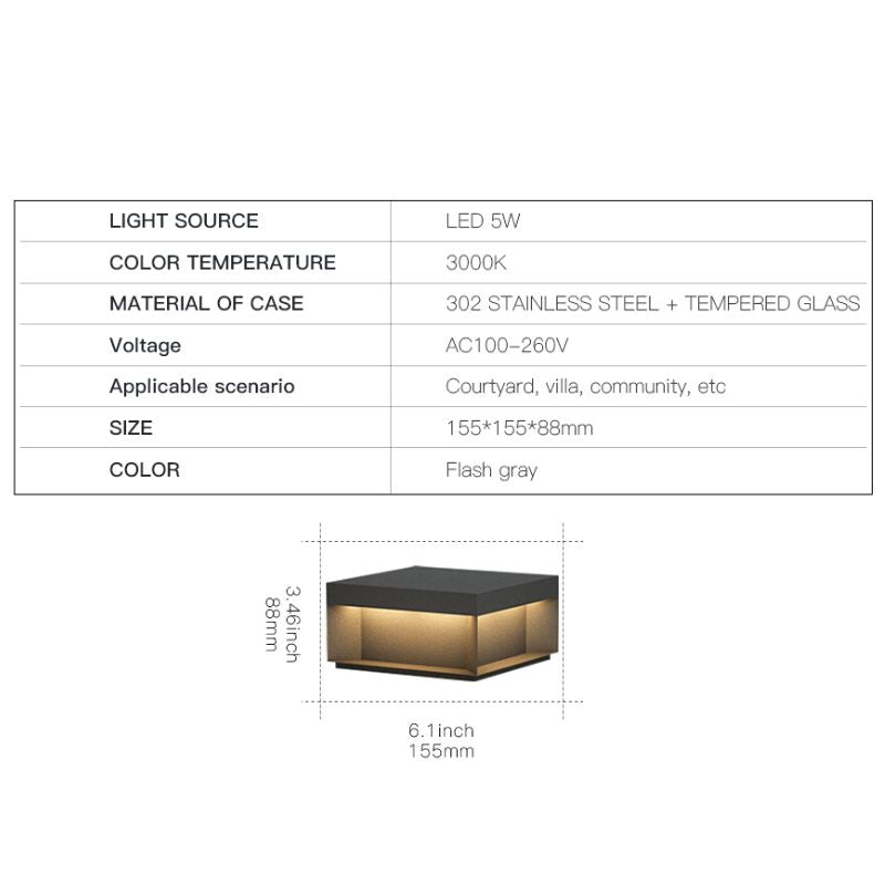 Applique solaire boîte noire design façade