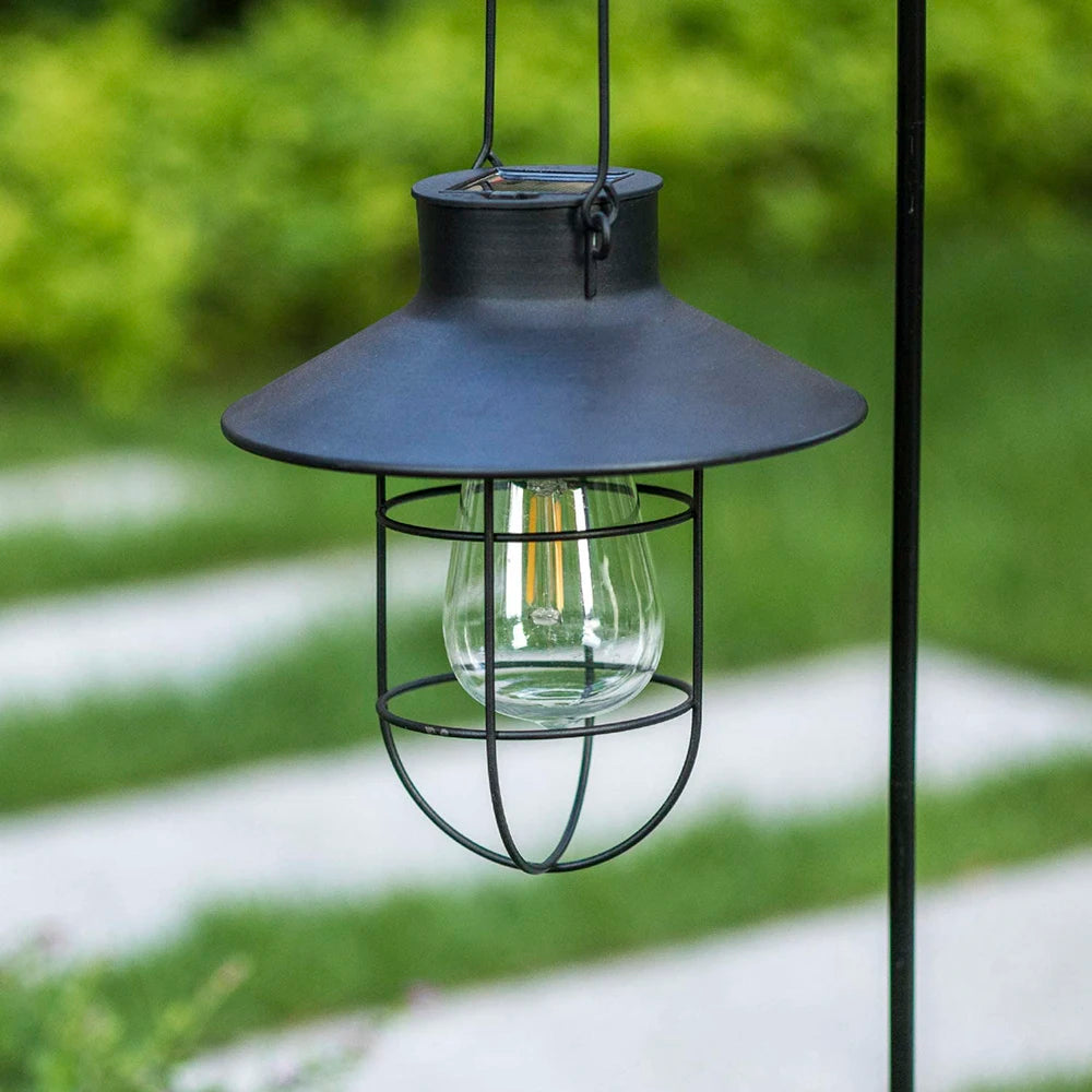 Lampe Solaire Suspendue Vintage Métal Extérieure Patio Jardin