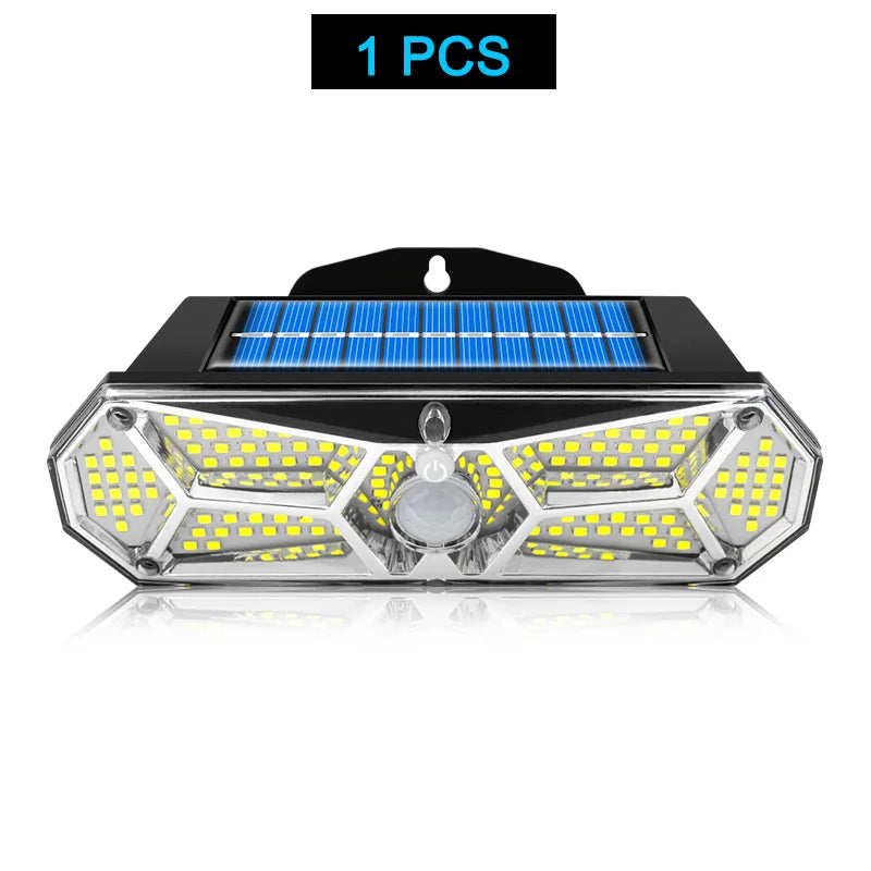 Lampe Solaire 158 LED Détecteur Mouvement IP65 Grand Angle Murale