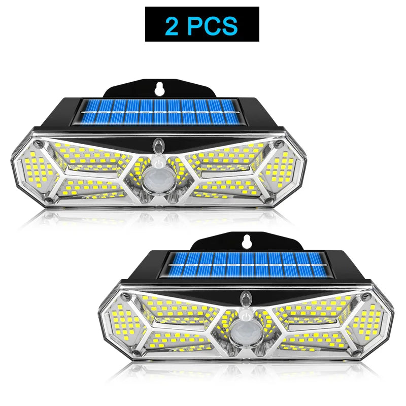 Lampe Solaire 158 LED Détecteur Mouvement IP65 Grand Angle Murale