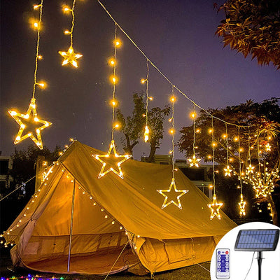 Guirlande Solaire LED 8 Modes Étoile Lune Décoration Jardin
