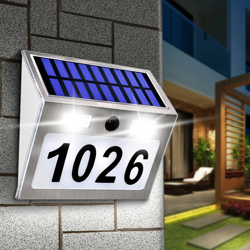 Lampe solaire numéro de maison 200lm pour porte et jardin