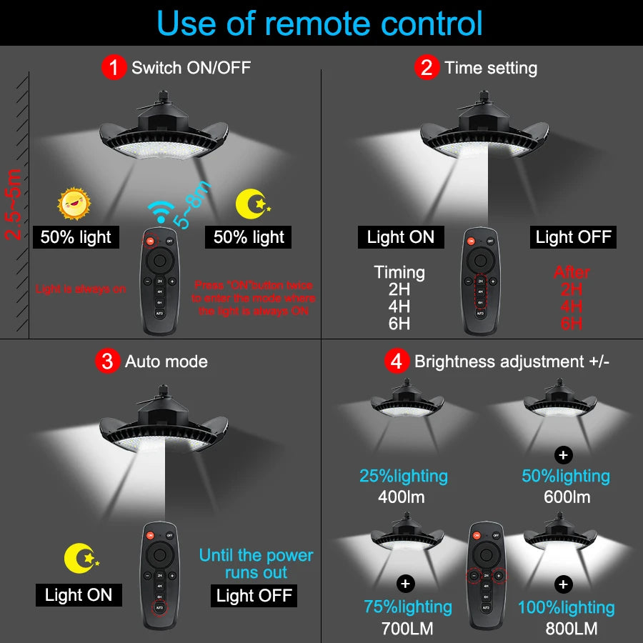 Lampe Solaire Suspendue Télécommande 138 LED 800lm Étanche IP65