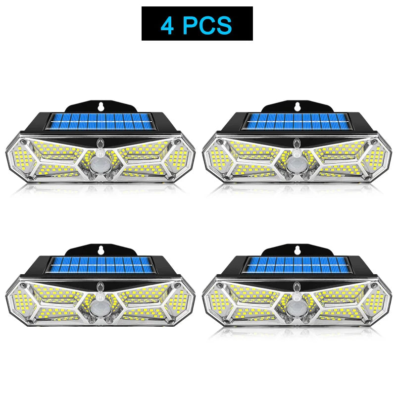 Lampe Solaire 158 LED Détecteur Mouvement IP65 Grand Angle Murale