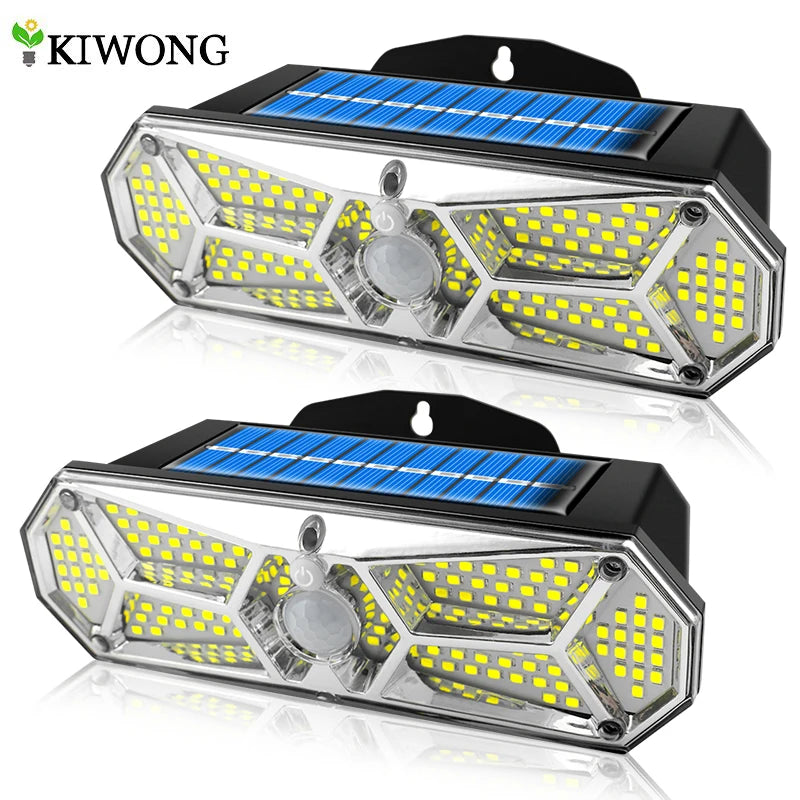 Lampe Solaire 158 LED Détecteur Mouvement IP65 Grand Angle Murale