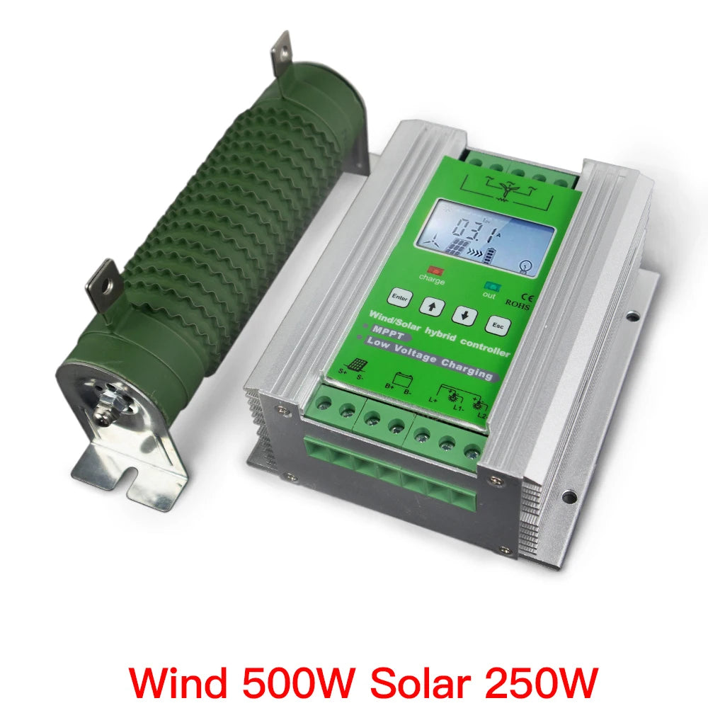 Contrôleur Hybride Éolienne Solaire MPPT PWM 12V 24V Régulateur