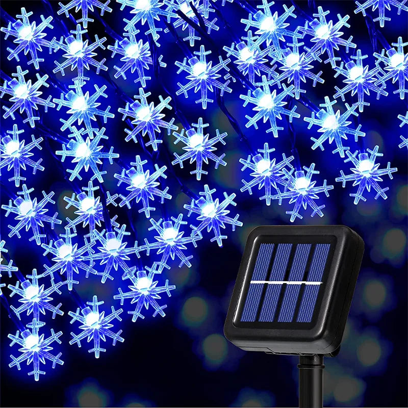 Panneau solaire de la guirlande flocon de neige