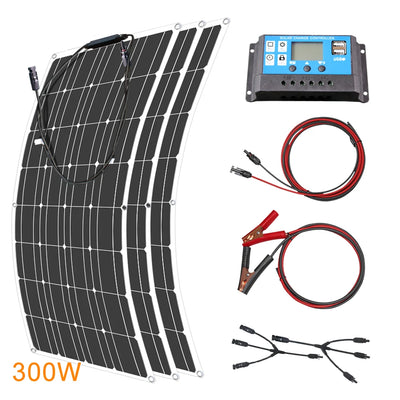 Panneau Solaire Flexible 12V Monocristallin Étanche Bateau