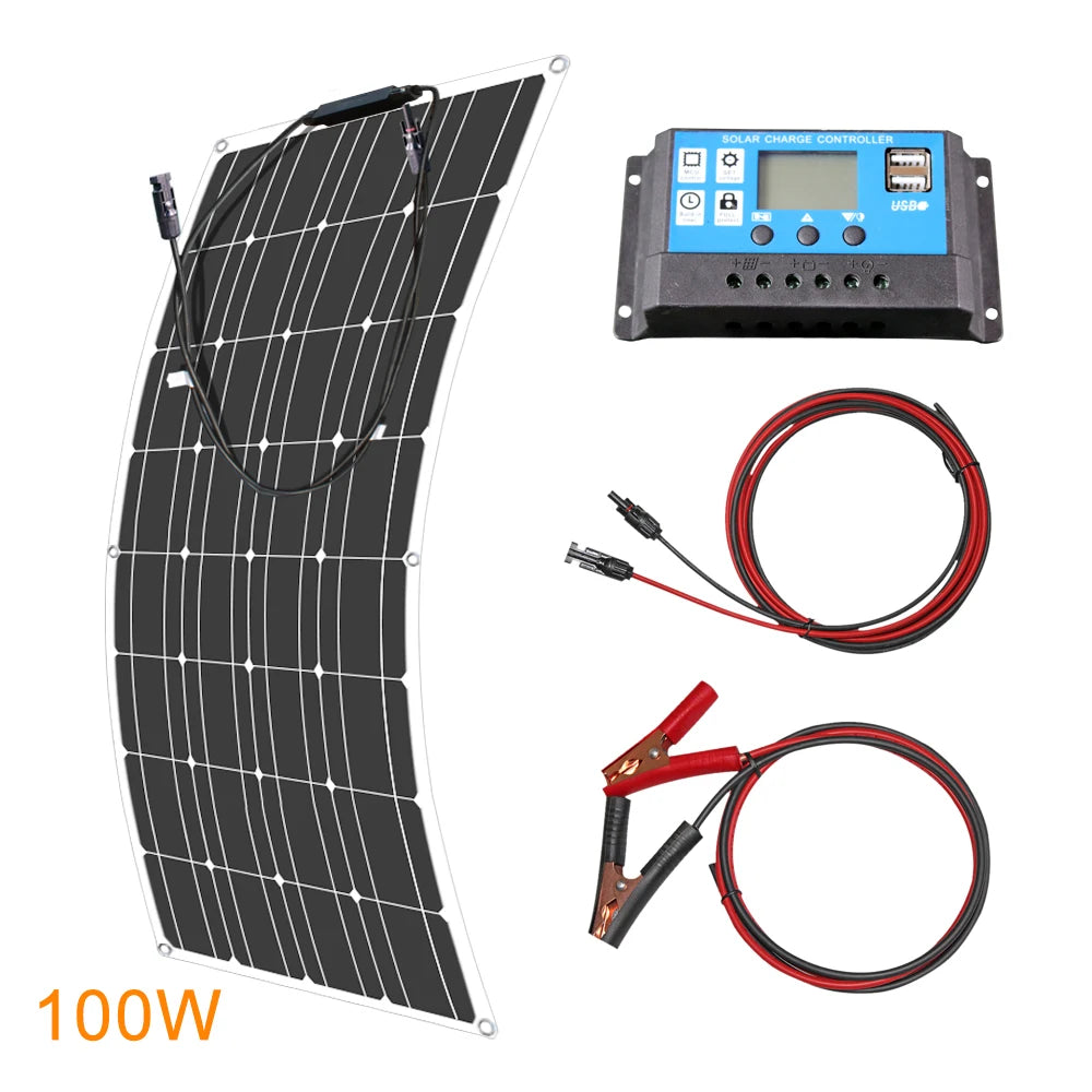 Panneau Solaire Flexible 12V Monocristallin Étanche Bateau
