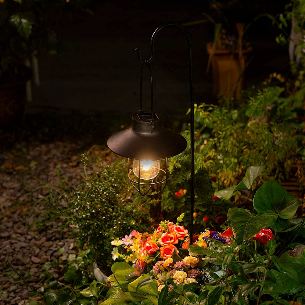 Lampe Solaire Suspendue Vintage Métal Extérieure Patio Jardin