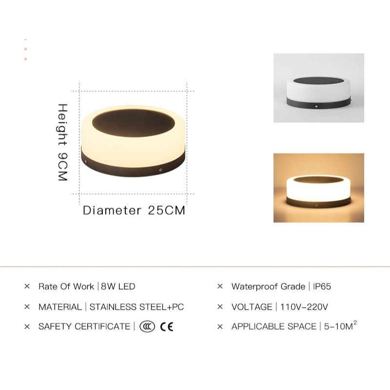Lampe solaire cylindre design élégant extérieur