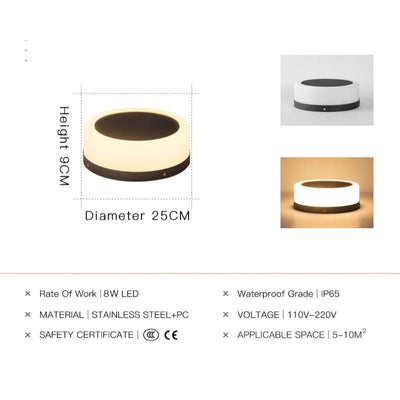 Lampe solaire cylindre design élégant extérieur