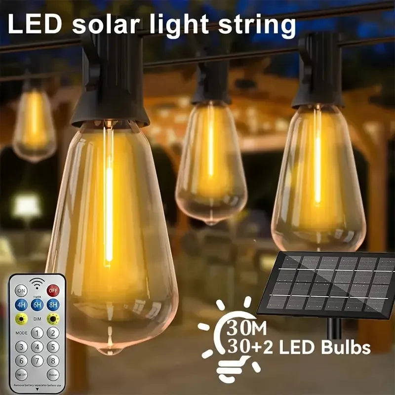 Guirlande solaire extérieure 30m LED 8 modes