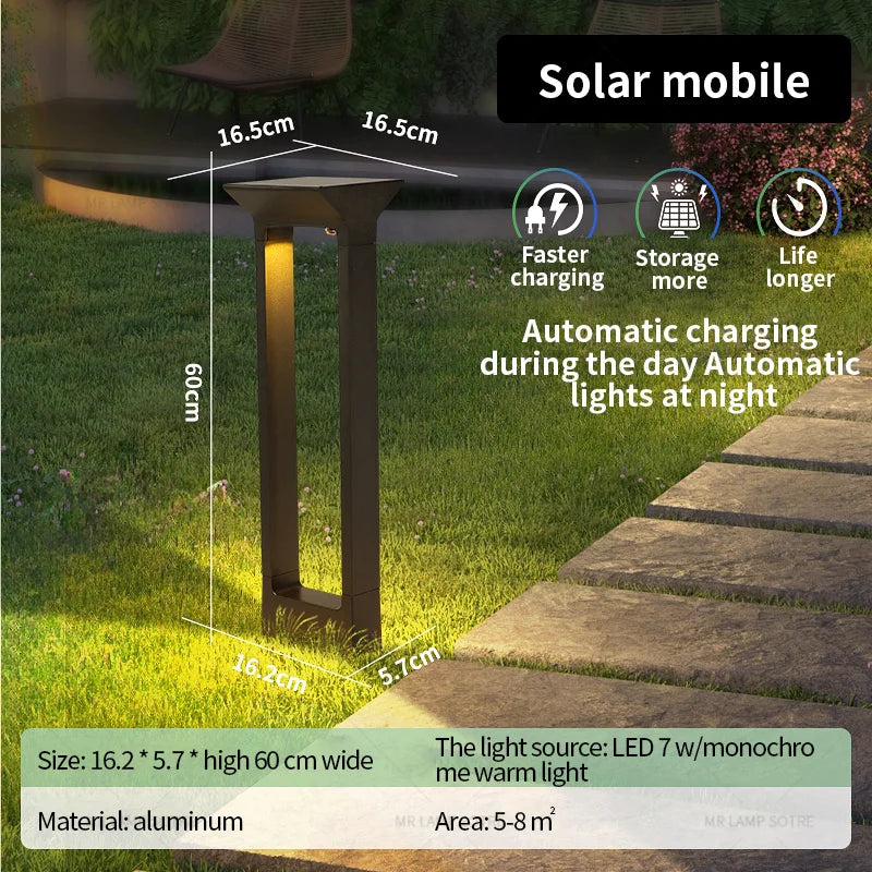 Lampe Solaire de Jardin LED Design pour Pelouse – décoration pour terrasse et jardin