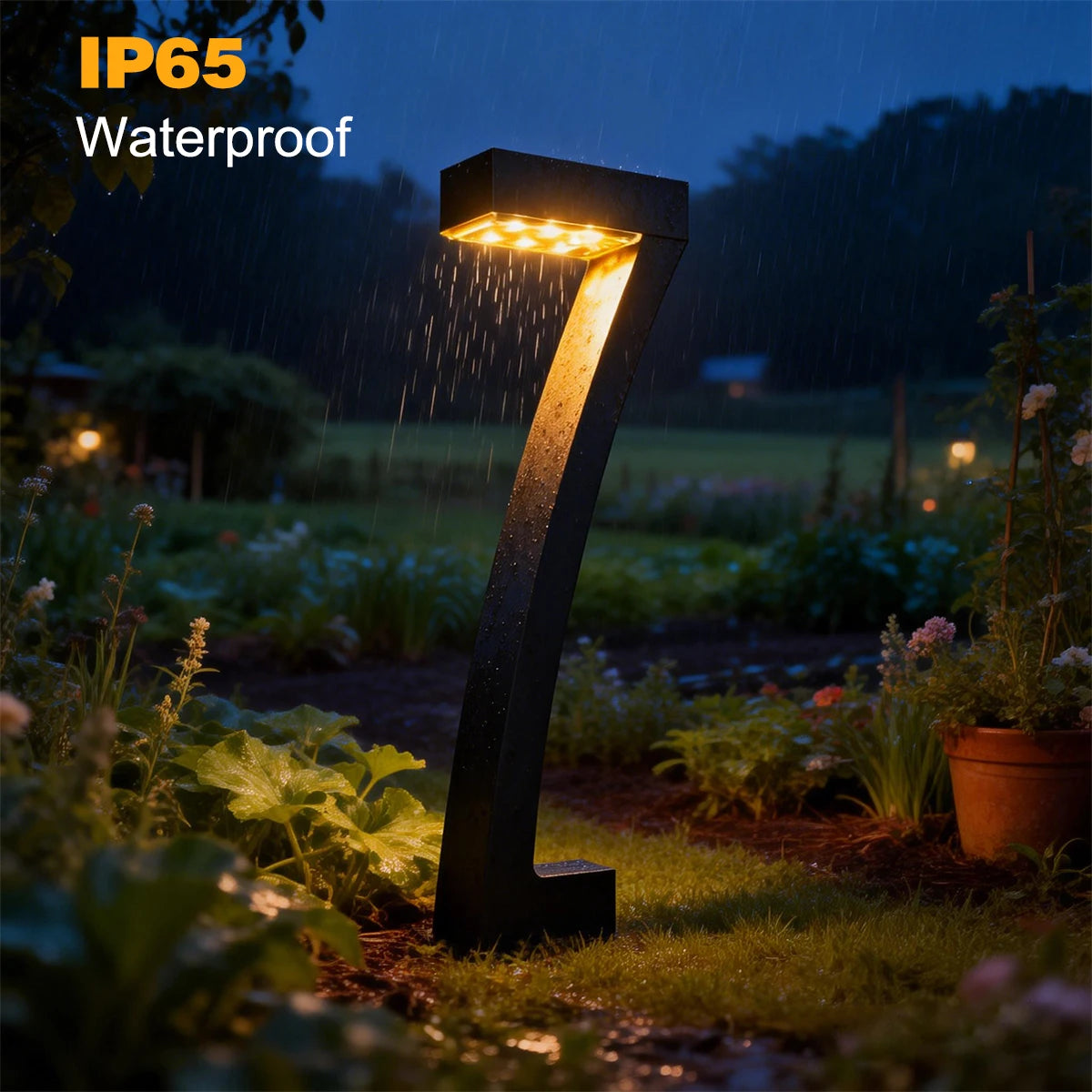 Lampe Solaire Jardin Marqueur de Chemin 6 LED Étanche IP65