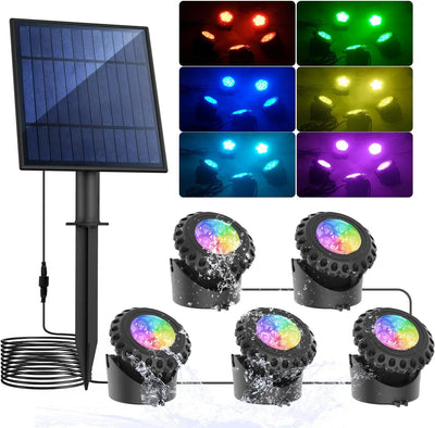 Projecteur Solaire Subaquatique RGB Étang Bassin IP68 Jardin