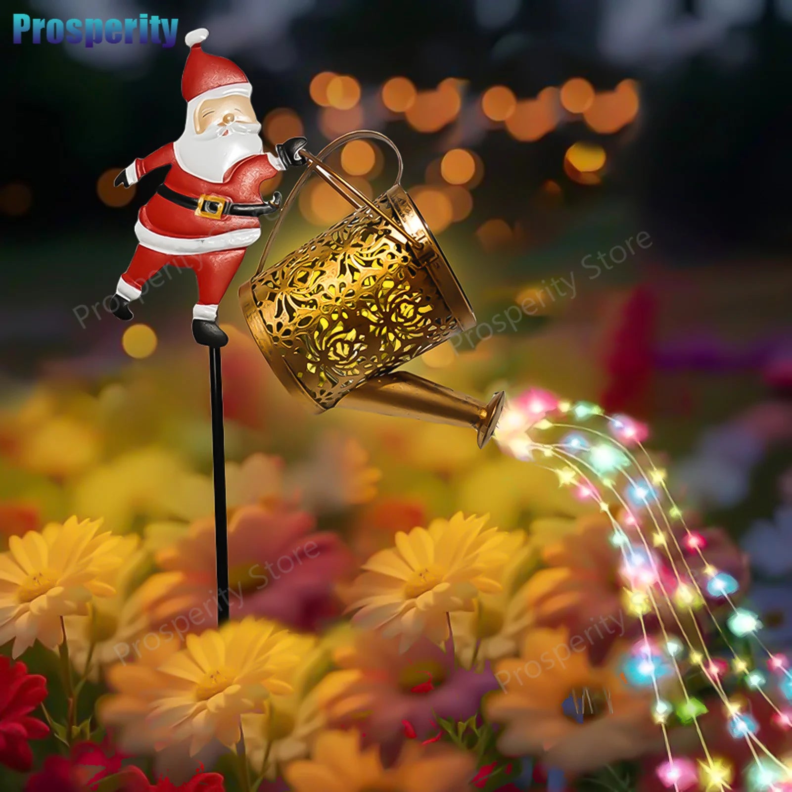 Guirlande solaire décorative LED motif père Noël