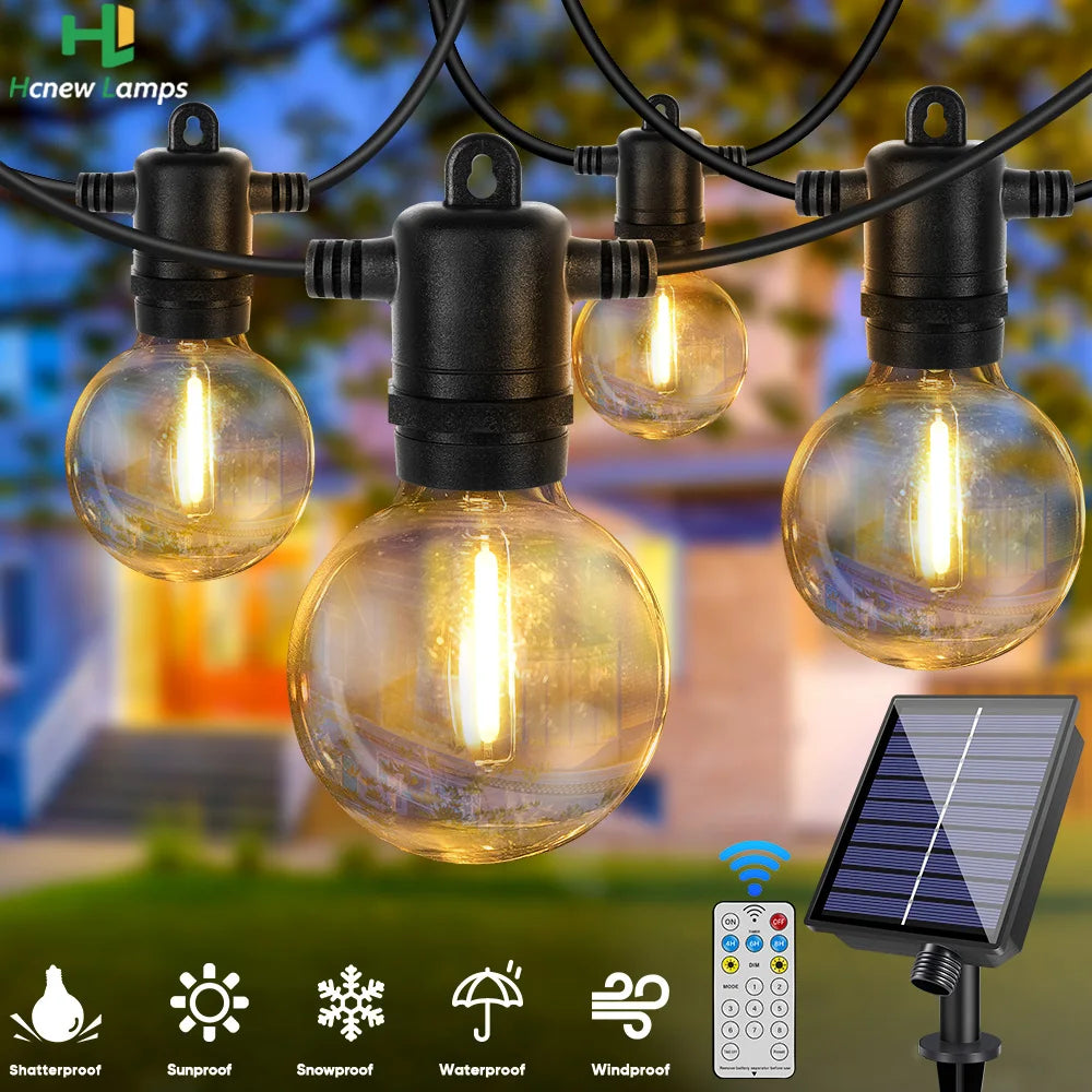 Guirlande solaire LED G40 globes incassables pour jardin