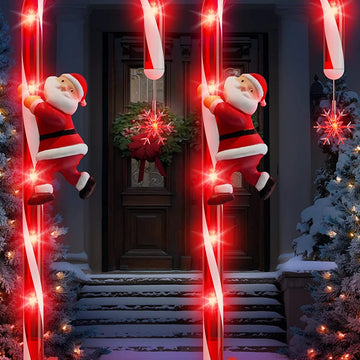 Balise Solaire Canne à Sucre et Flocon LED Noël