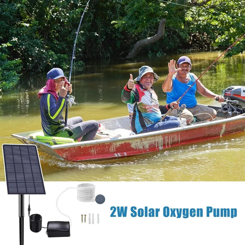 Pompe a oxygene solaire pour aquarium et bassin a poissons