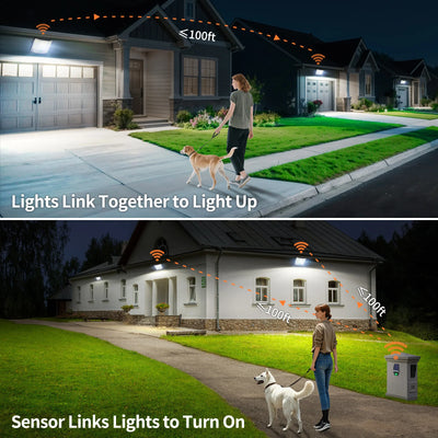Projecteur Solaire 4000lm Extérieur Détecteur Mouvement Télécommande Jardin