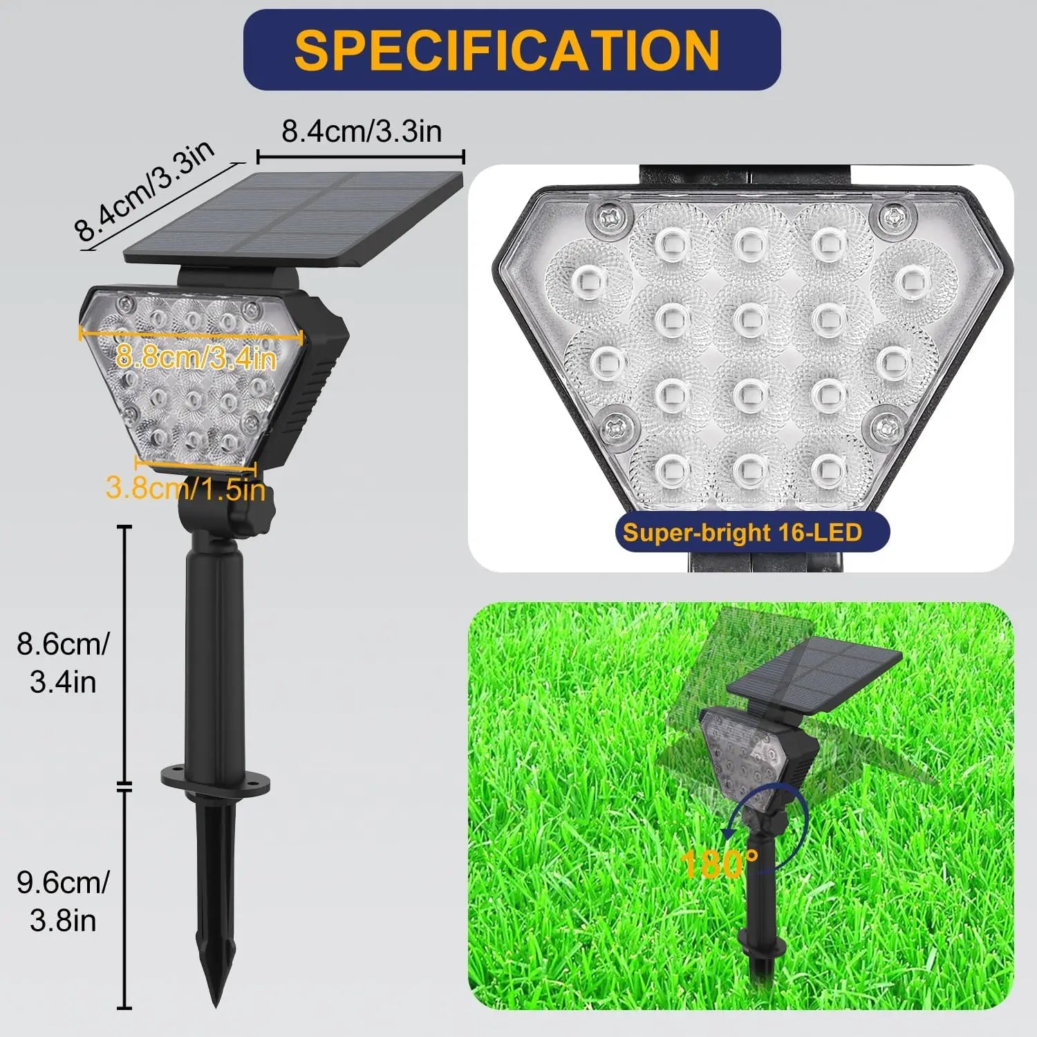 Projecteur Solaire RGB Arbre Couleur Changeante Jardin
