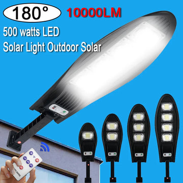 Lampadaire Solaire Détecteur de Mouvement Extérieur 180°, jusqu'à 168 LED