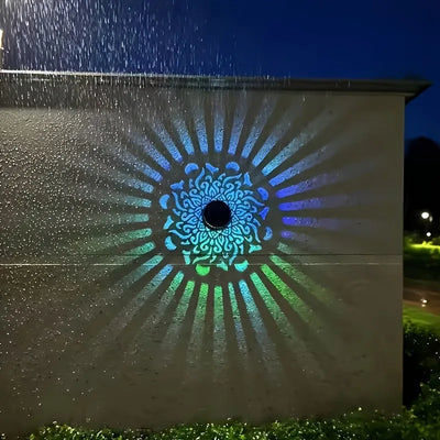 Applique Solaire Mandala LED Étanche pour Clôture et Mur