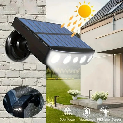 Lampe Solaire Sécurité 4 LED Extérieure Détecteur Mouvement 3 Modes