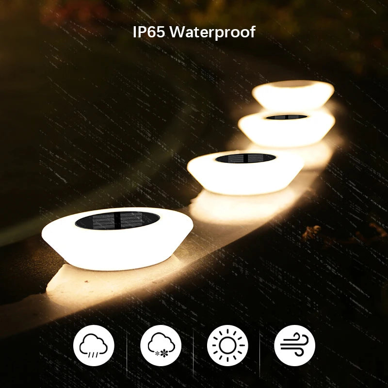 Lampe Solaire Pelouse 14 LED 360° Étanche Jardin Allée Camping
