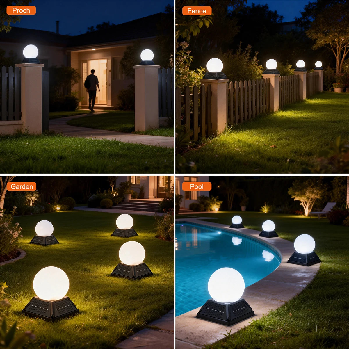 Panneau solaire de la lampe colonne de jardin