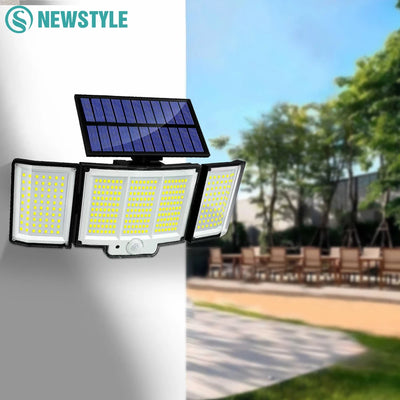 Projecteur Solaire 3 Têtes Détecteur Mouvement Étanche Jardin