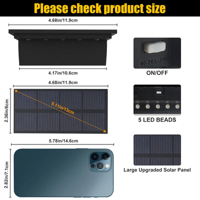 Lampe Solaire Escalier RGB LED Étanche IP65 Marche Extérieur