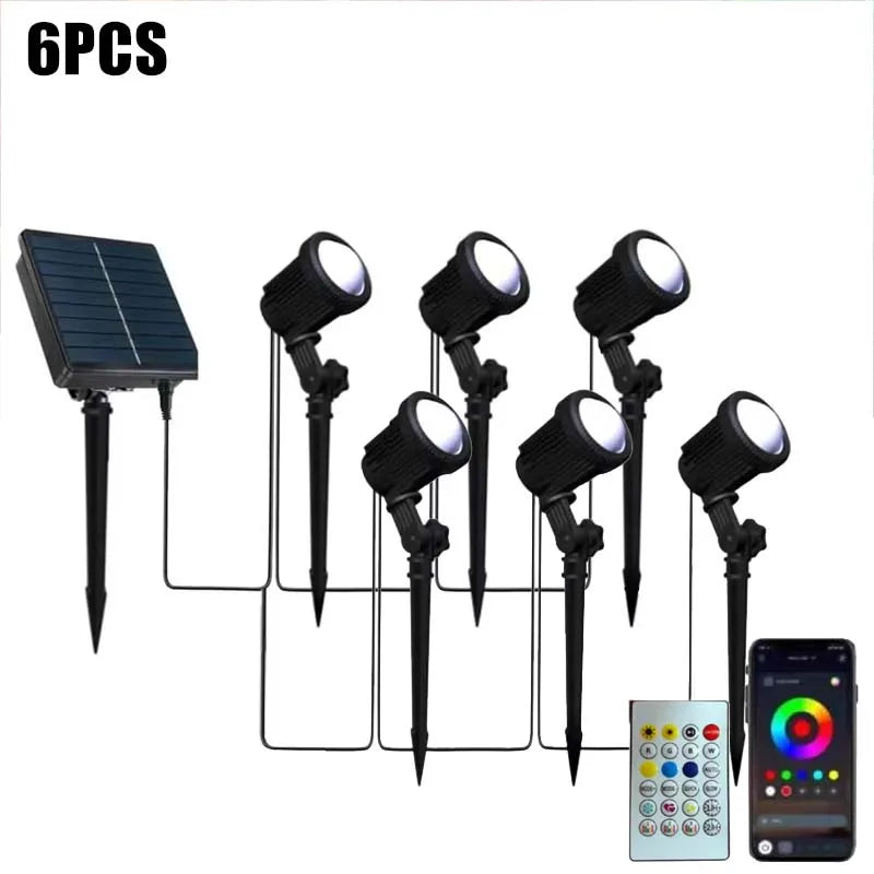 Projecteur Solaire RGB LED Étanche IP65 Jardin Application