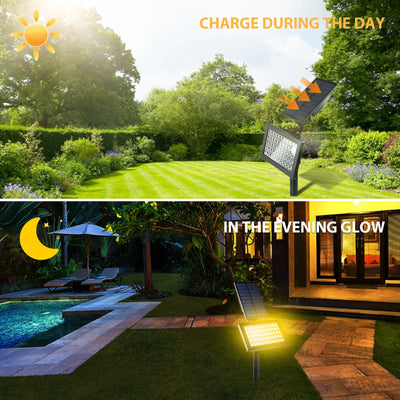 Spot solaire 50 LED blanc chaud étanche IP65