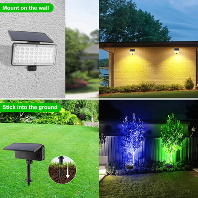 Projecteur Solaire RGB Décoration Jardin Étanche IP65 Lot de 2