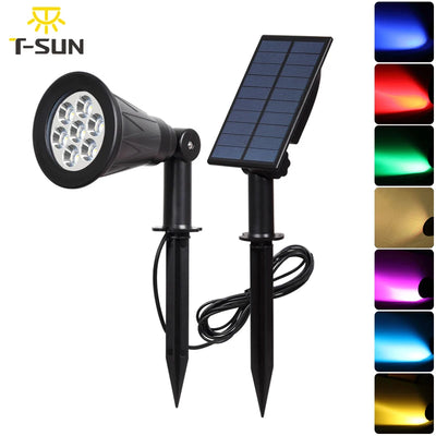 Projecteur solaire 7 LED à couleur modifiable pour jardin