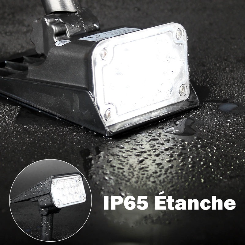 Projecteur solaire réglable IP65 en applique murale