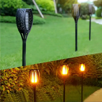 Lampe de poche solaire 12 LED effet flamme clignotante