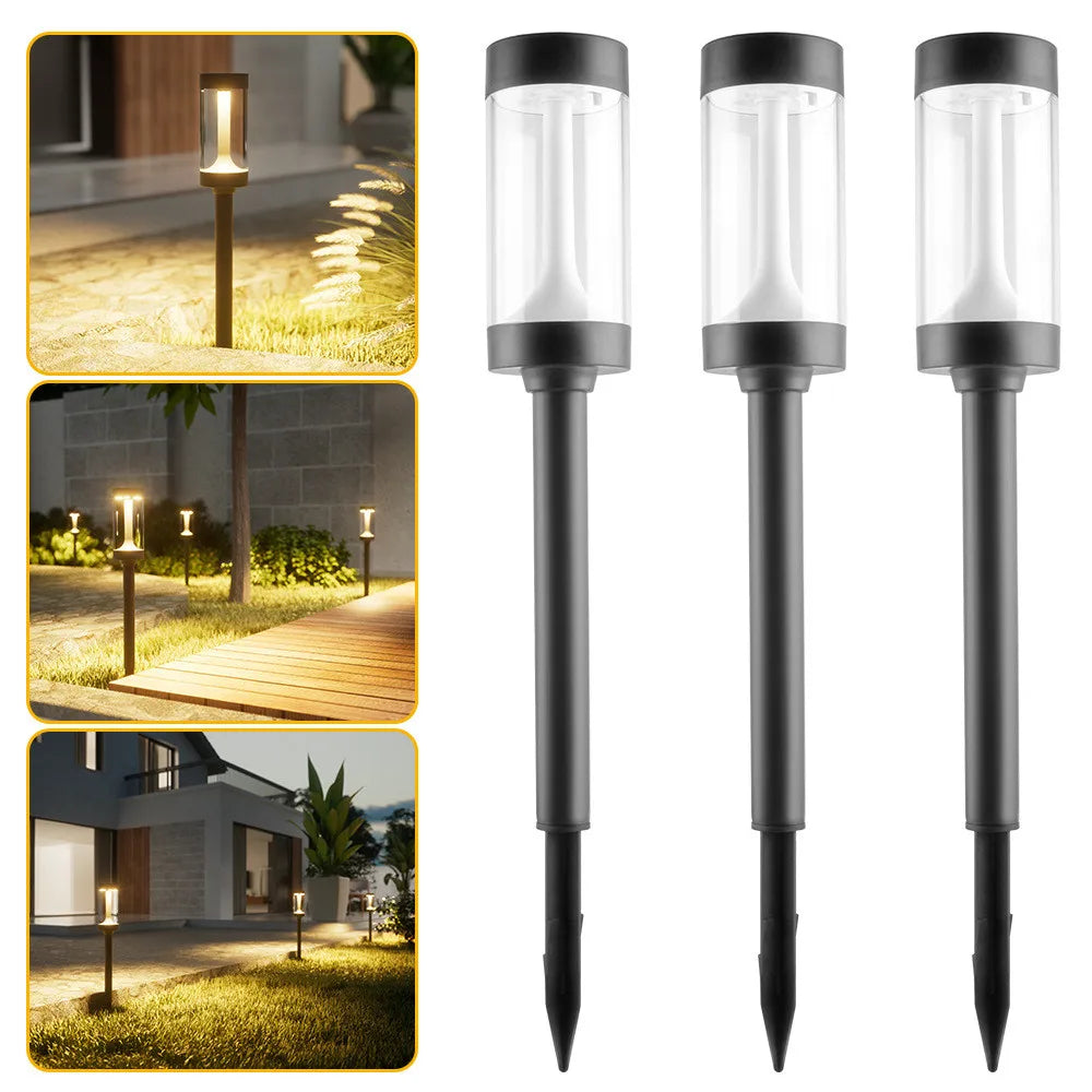 Lampe Solaire Pelouse 3000K Décoration Jardin Chemin 2 Pièces