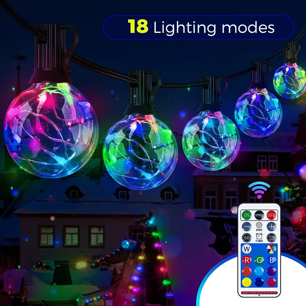 Guirlande Solaire Globe G40 LED 10M Télécommande IP44