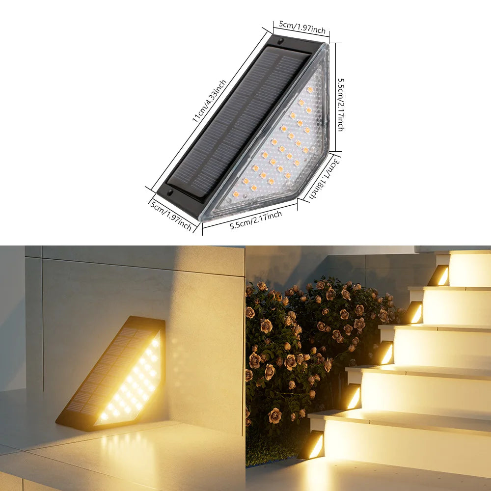 Lampe Solaire Escalier LED Blanc Chaud Étanche IP65
